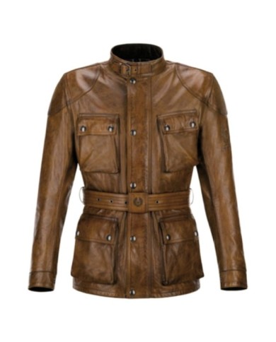 Belstaff Veste Trialmaster en cuir ciré marron