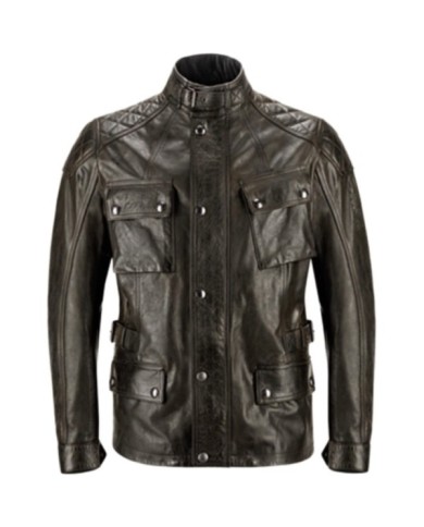 Belstaff Giacca Turner in pelle cerata nera