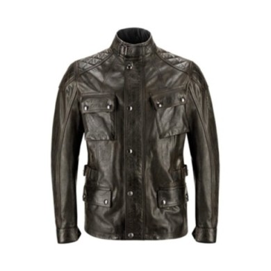 Belstaff Giacca Turner in pelle cerata nera