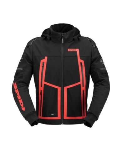 SPIDI Jacke Hoodie Warrior H2OUT schwarz-rot