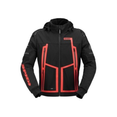 SPIDI Veste Hoodie Warrior H2OUT noir-rouge