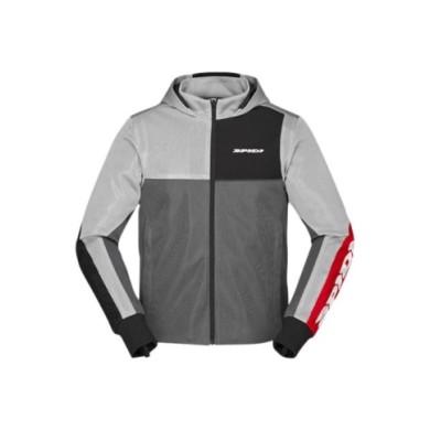 SPIDI Jacke Hoodie Net grau-schwarz-rot