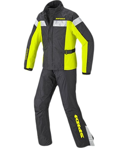 SPIDI Set antipioggia Touring nero-giallo fluo