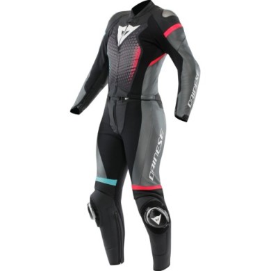 Dainese Lederkombi 2-tlg. Fulminea schwarz-anthrazit-weiss