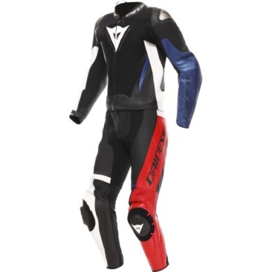 Tuta in pelle Dainese Demon Sprint 2 pezzi nero-bianco-rosso