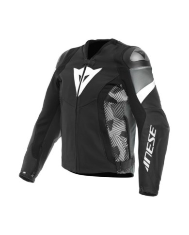 Dainese Avro 5 Giacca in pelle nero-bianco-antracite