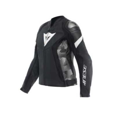 Dainese Femmes Veste Cuir Avro 5 noir-noir-blanc