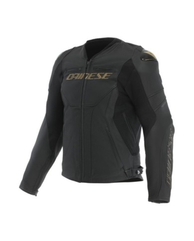 Giacca in pelle Dainese Racing 5 nero-oro