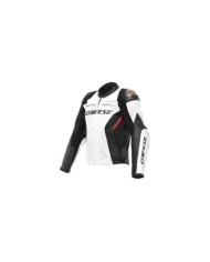 Giacca in pelle Dainese Racing 4 bianco-nero