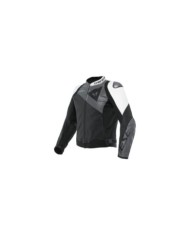 Dainese Sportiva giacca in pelle opaca nero-antracite-bianco