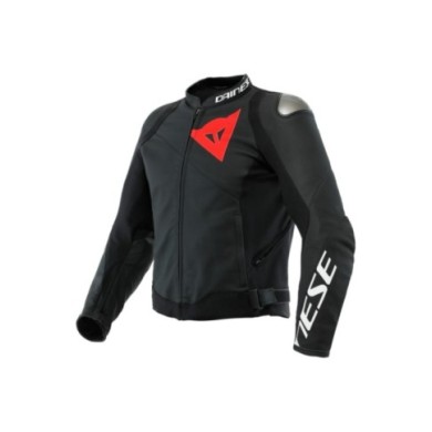 Dainese Veste en cuir Sportiva noir mat-noir