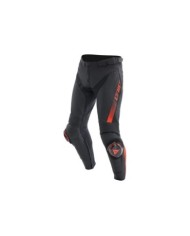 Dainese Pantaloni in pelle Super Speed nero-rosso fluo