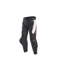 Dainese Pantaloni in pelle DELTA 3 nero-bianco-rosso
