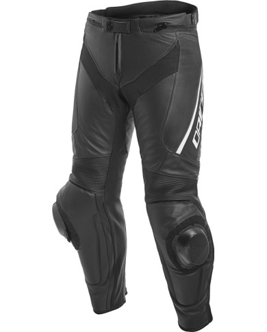 Dainese Delta 3 Short Leather Tongue Pants nero-nero-bianco