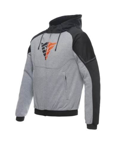 Felpa con cappuccio Dainese Full Zip Daemon-X Safety grigio-nero-rosso fluo
