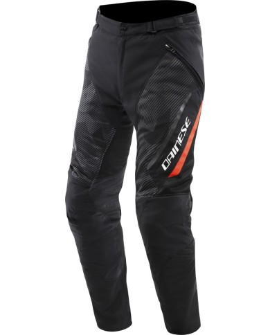 Pantaloni Dainese Drake 2 Super Air Tex nero-antracite-rosso fluo