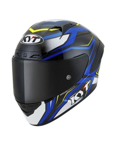 KYT Casque intégral NZ-Race Carbon Stride carbone-bleu-jaune