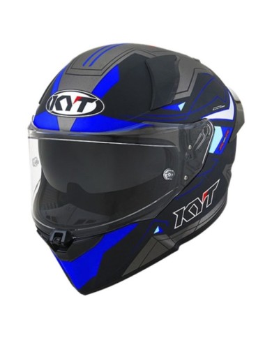 KYT Casque intégral R2R Led noir-bleu-gris