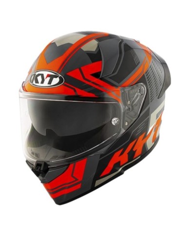 KYT Integralhelm R2R Octane orange-rot-schwarz