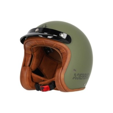 Acerbis Casque jet Skodela vert militaire
