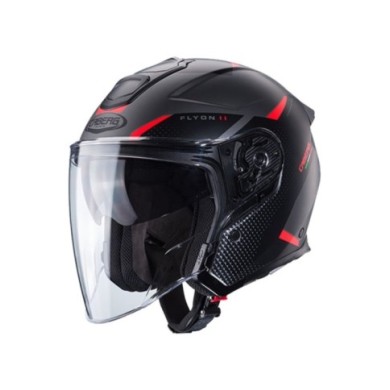Caberg Casque jet Flyon II Boss gris-rouge-noir mat