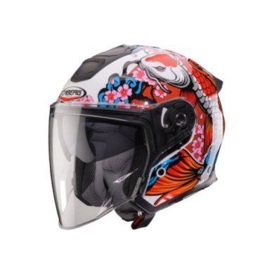 Caberg Casque jet Flyon II Koi blanc-rouge-bleu