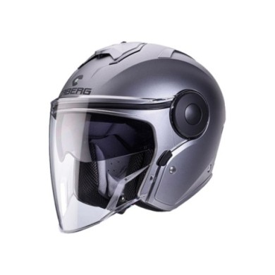 Casco jet Caberg Soho in argento scuro opaco