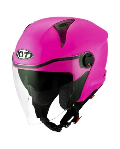 KYT Casco jet D-City rosa fluorescente