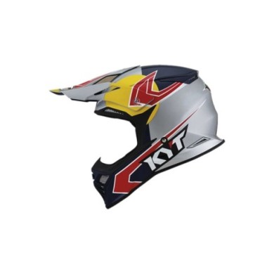 KYT Casco fuoristrada Skyhawk Taddy Replica blu-grigio-giallo