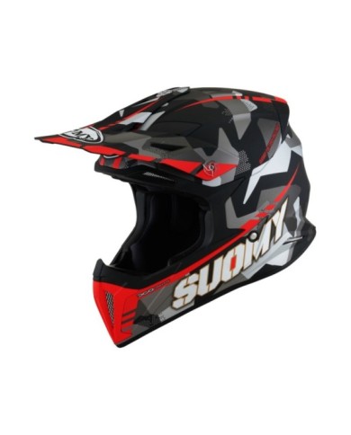 Suomy Casco offroad X-Wing Camouflager nero opaco-rosso