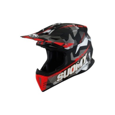 Suomy Casco offroad X-Wing Camouflager nero opaco-rosso