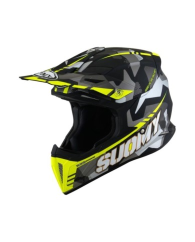 Suomy Casco offroad X-Wing Camouflager nero opaco-giallo
