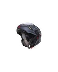 Caberg Levo X Manta casco modulare nero-grigio scuro-giallo fluorescente