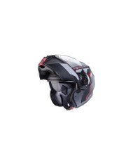 Caberg Duke Evo Move casco modulare argento scuro-nero-rosso opaco