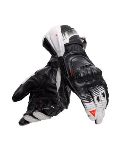 Guanto Dainese Fiero Metal nero-bianco-rosso fluorescente