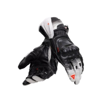 Guanto Dainese Fiero Metal nero-bianco-rosso fluorescente