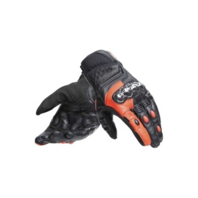 Dainese Lederhandschuhe Carbon 4 Kurz schwarz-fluo rot