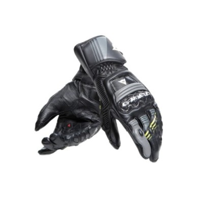 Dainese Gants en cuir Druid 4 noir-gris-fluo jaune