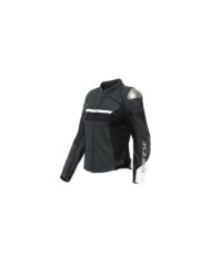 Dainese Femmes Veste en cuir Rapida noir mat-blanc