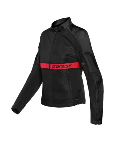 Dainese RIBELLE AIR TEX Giacca da donna nero-rosso