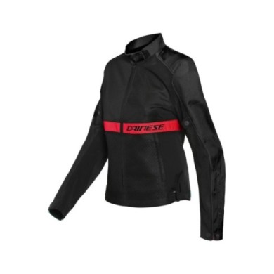Dainese RIBELLE AIR TEX Giacca da donna nero-rosso