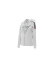 Dainese Dames Felpa con cappuccio Fade grigio chiaro-grigio scuro-rosso