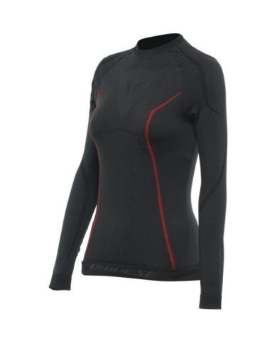 Dainese LS Thermo T-shirt funzionale da donna nero-rosso XS