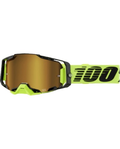100percent Occhiali Armega 100% Neon Yellow - Lenti Mirror Gold