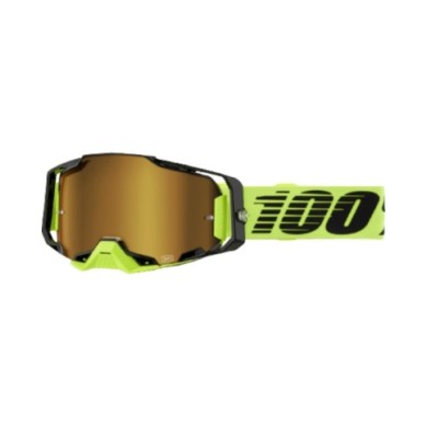 100percent Occhiali Armega 100% Neon Yellow - Lenti Mirror Gold