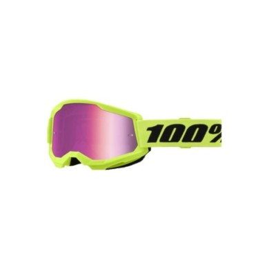 100percent STRATA 2 Maschera Neon Yellow - Lenti Mirror Pink