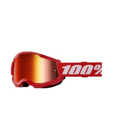 100percent STRATA 2 Goggle Rosso - Lenti a specchio rosse