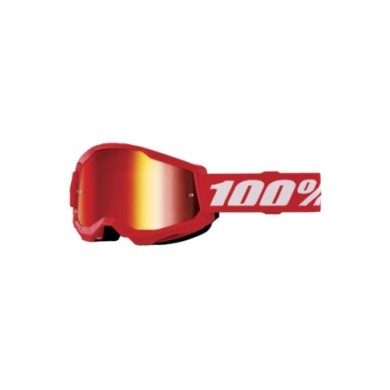 100percent 100% Strata 2 Junior Goggle Rosso - Lenti a specchio rosse
