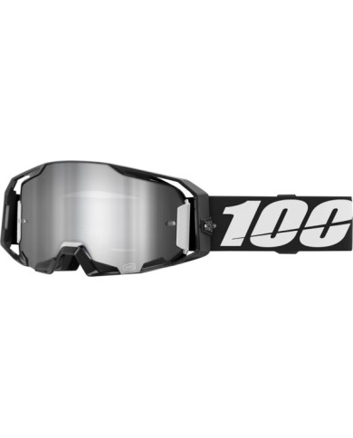 100percent 100% Armatic Goggle Nero - Lenti Mirror Silver Flash