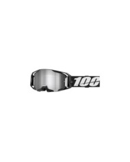 100percent 100 % Armatic Goggle Black – Spiegelglas mit silbernem Flash-Effekt